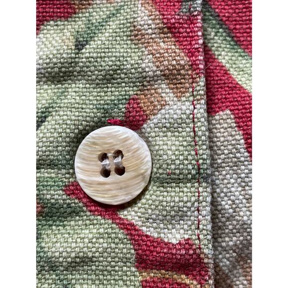 Alexis & Avery 100% Cotton Red Floral Denim Button Front Jacket Size Medium - Picture 3 of 7